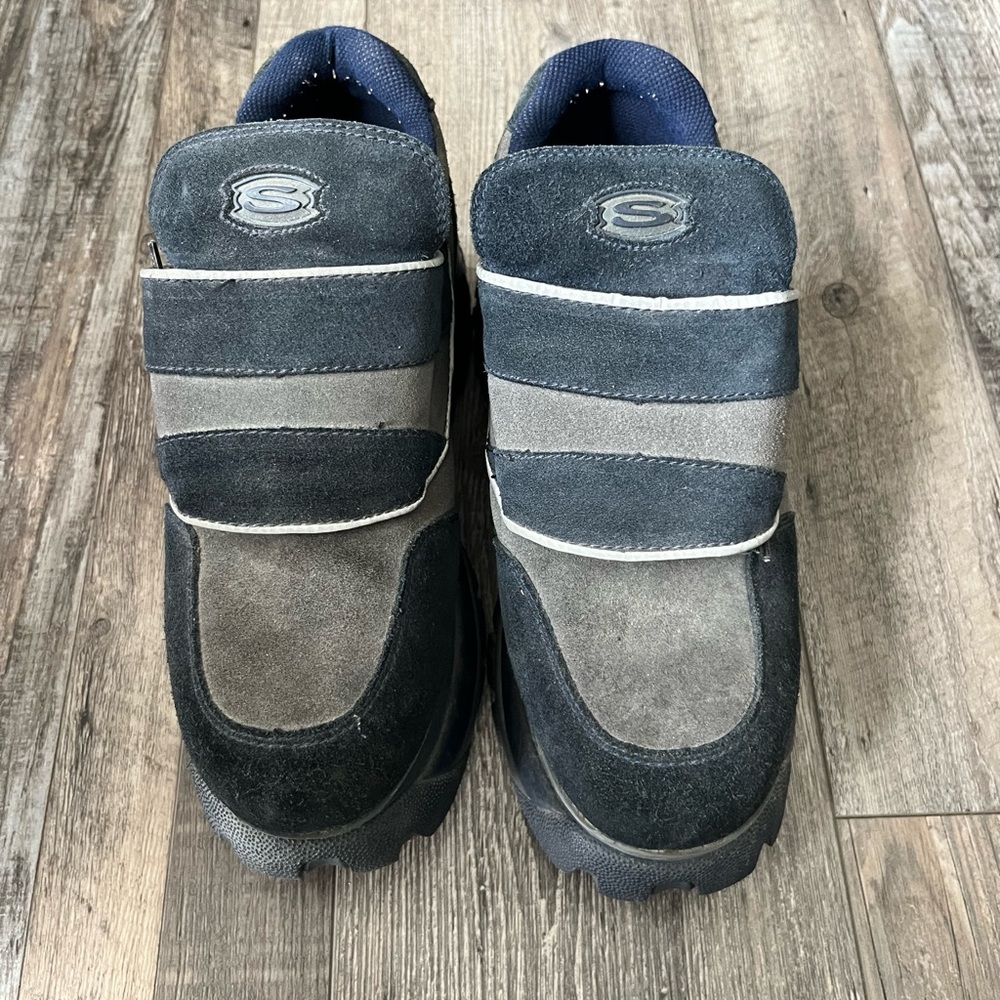 Skechers navy and Gray Platform Shoes  my own authentic raven shoes from Y2K